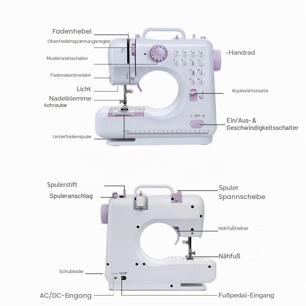 12-Stich-Multifunktionsnähmaschine, Haushaltsnähmaschine