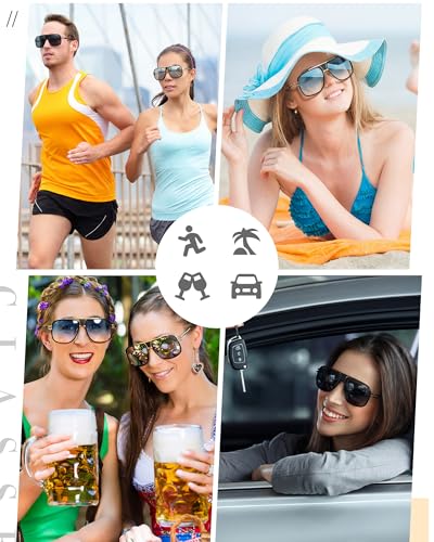 Image of Frienda 3 Pairs Retro Sunglasses for Men Oversized Men Shades Glasses Fashion Alloy Metal Gold Frame Polarized Sun Glasses