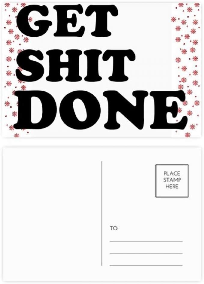 Get Shit Done Words Quotes Design Christmas Christmas Flower Celebration Postcard Blessing Mailing Card