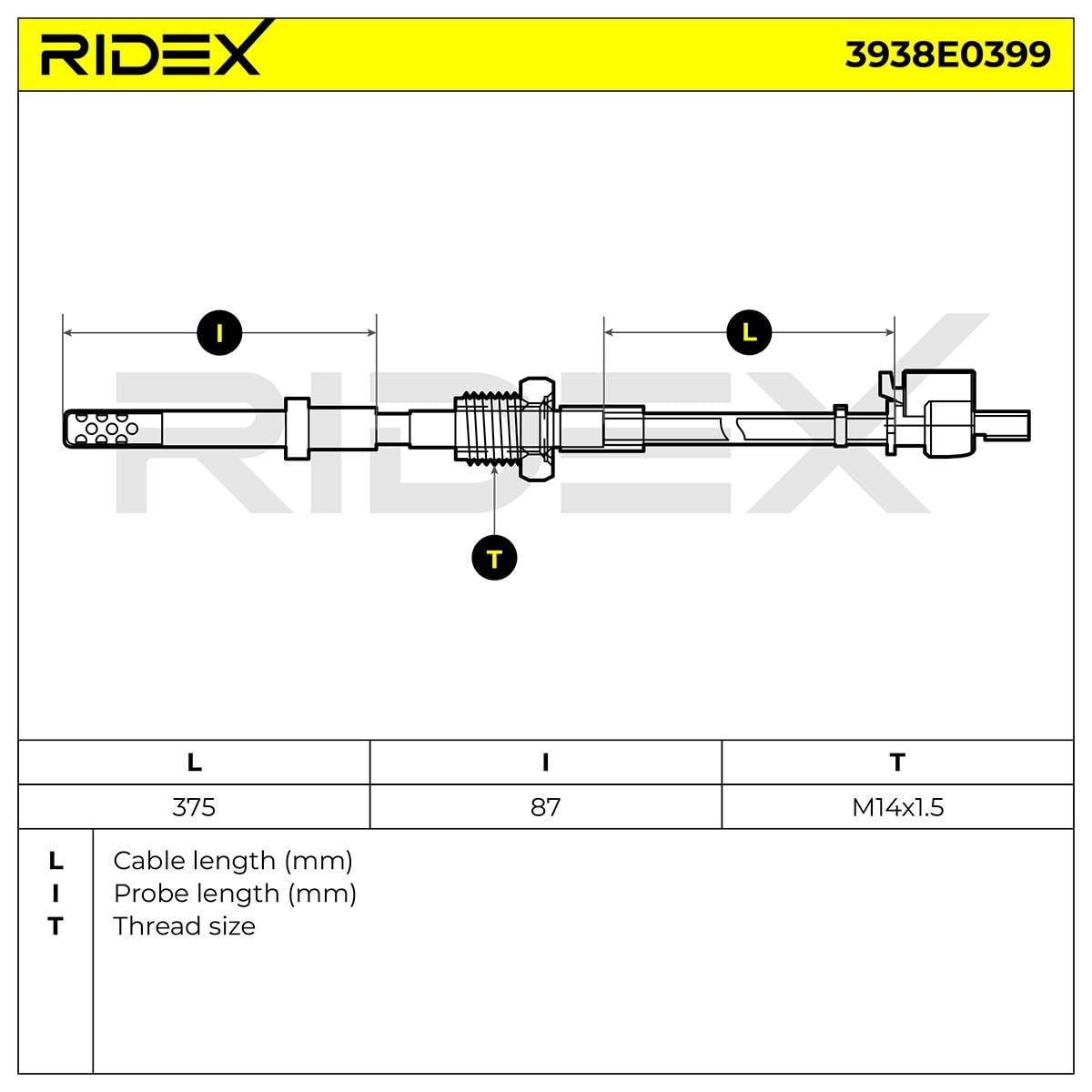 RIDEX 3938E0399 Palpeur de température des gaz