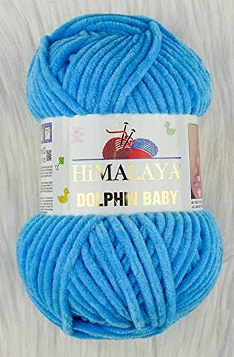 Dolphin Baby Super Bulky Yarn, 4x100 Gram (14.11 oz), 524 Yds, Polyester 100%, Machine Washable, Baby Blanket, Amigurumi, Crochet, Knitting, 6.5 (US 10.5) Needle Size