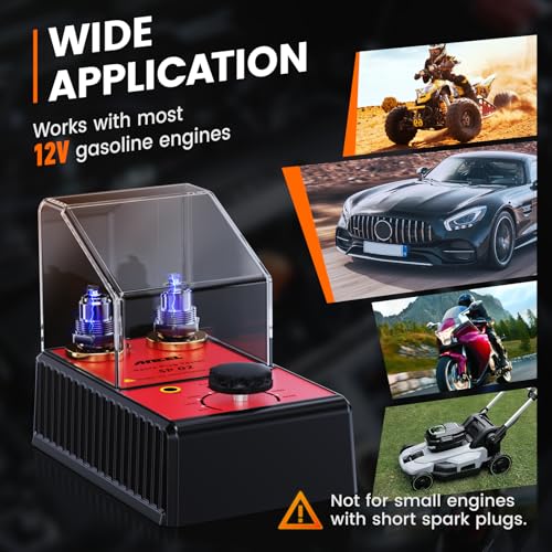 ANCEL SP02 Spark Plug Tester Automotive Engine Ignition Coil Tester Dual Holes 0 to 6000RPM Adjustable Working Frequency Car Spark Plug Gap Tool