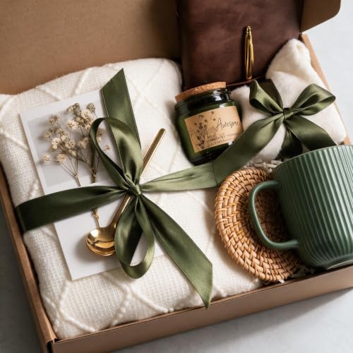 Birthday Gifts for Women, Self Care Gift Baskets Care Package, Thank You, Get Well, Sympathy Inspirational Friendship Gifts for Mom, Grandma, Sister,Friends, Girls (Olive green) - Image 2