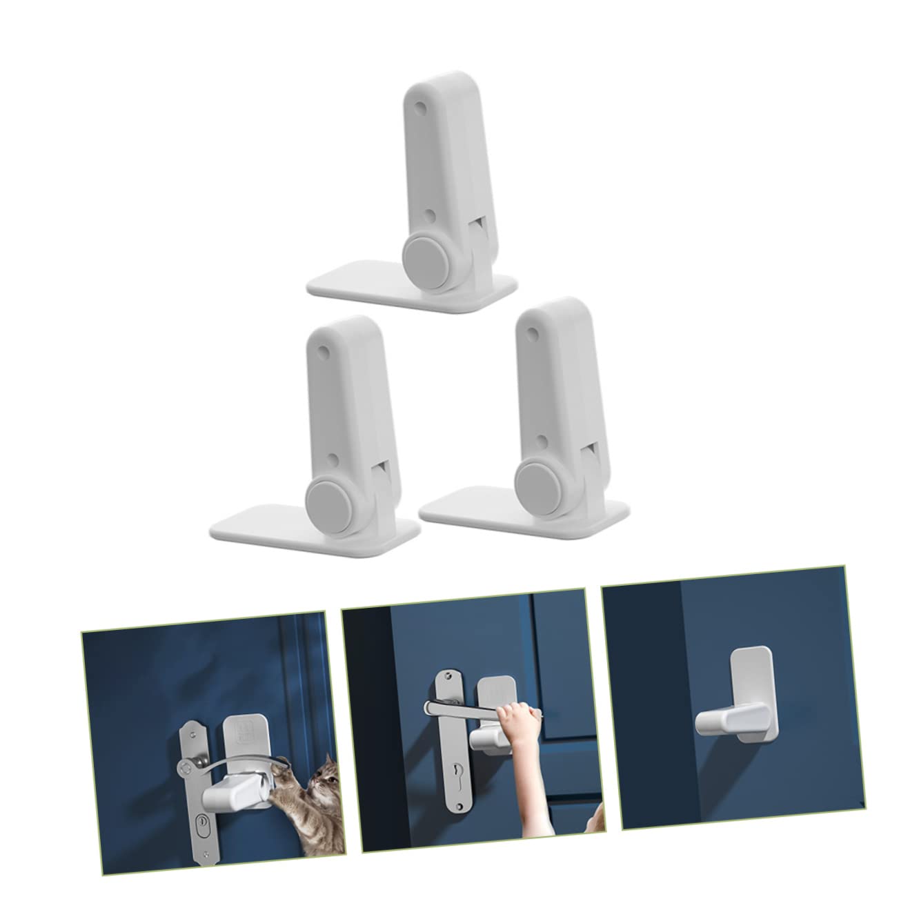 BESTonZON 2sets Fridge Locks for Boys and Girls Door Handle Lock Maximize Safety 3pcs*2