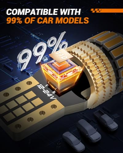 Image of SEALIGHT 194 LED Bulb 2000K Amber 168 T10 2825 W5W 600% Brightness Wedge Interior Car Bulbs Replacement for License Plate Lights Dome Map Door Courtesy Trunk Parking, 2 PCS
