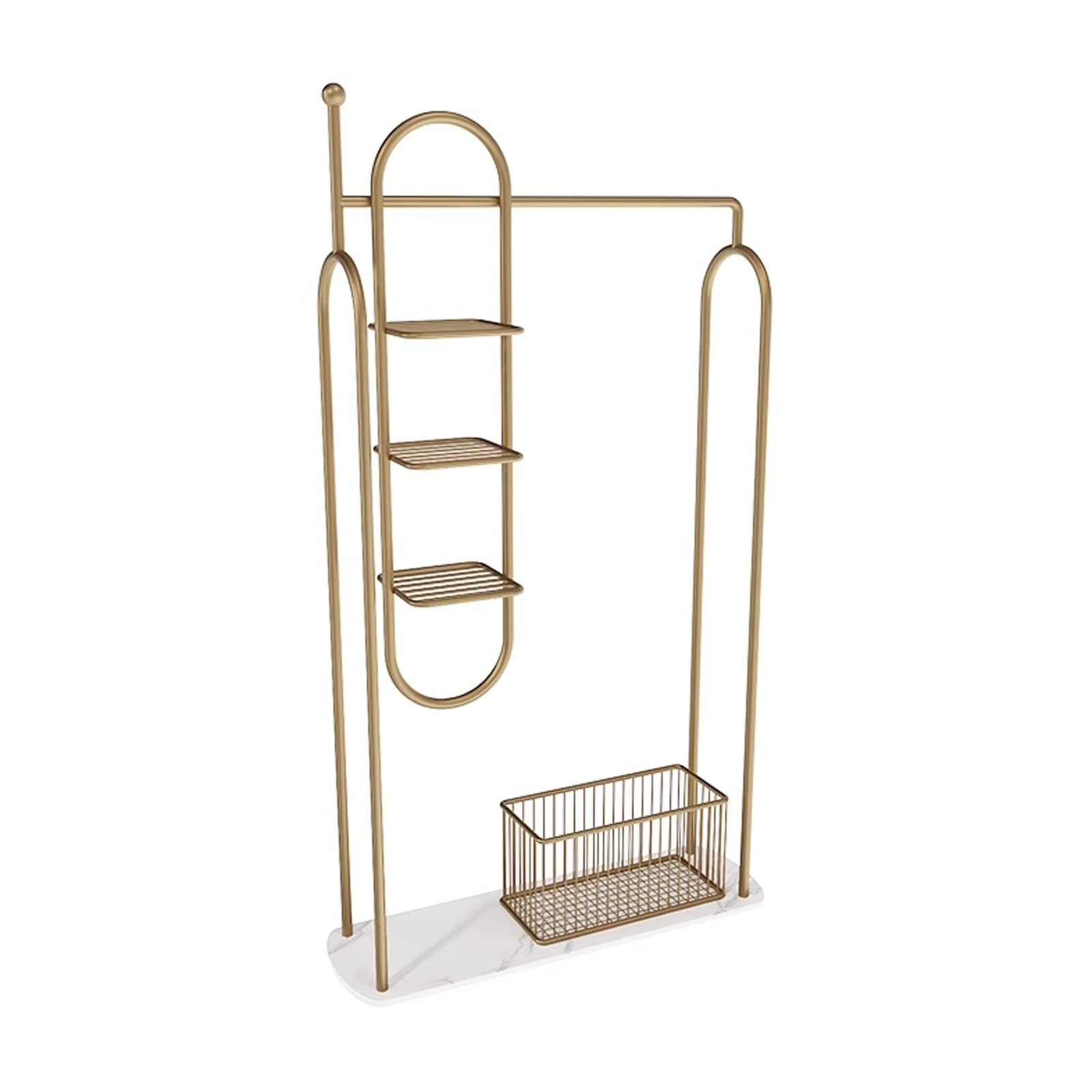 Dh2yjnbf3 Standing Simple Flooring Clothes Rack Bedroom Hanging Home Storage Marble Base Hallway