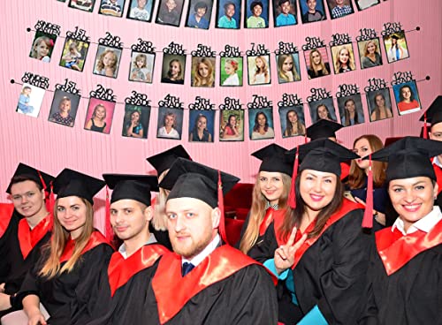 Image of Graduation Photo Banner for 2026 2027 Party Decorations, Kindergarten to 12th Grade Picture Banner, Middle School, High School College Graduation Party Supplies Black 4X6 Inch SG063BK