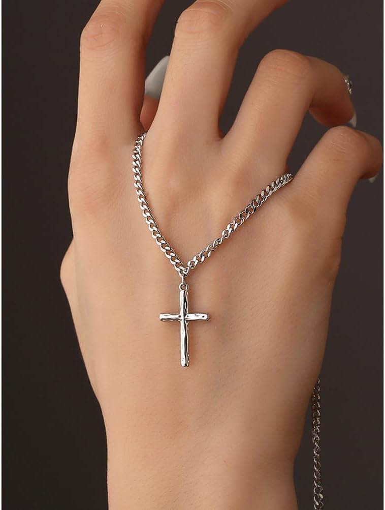 Cross Necklace,14K Gold Plated Brass Cubic Zirconia Faith Layered Chain Pendant Necklace Jewelry for Women - Image 3