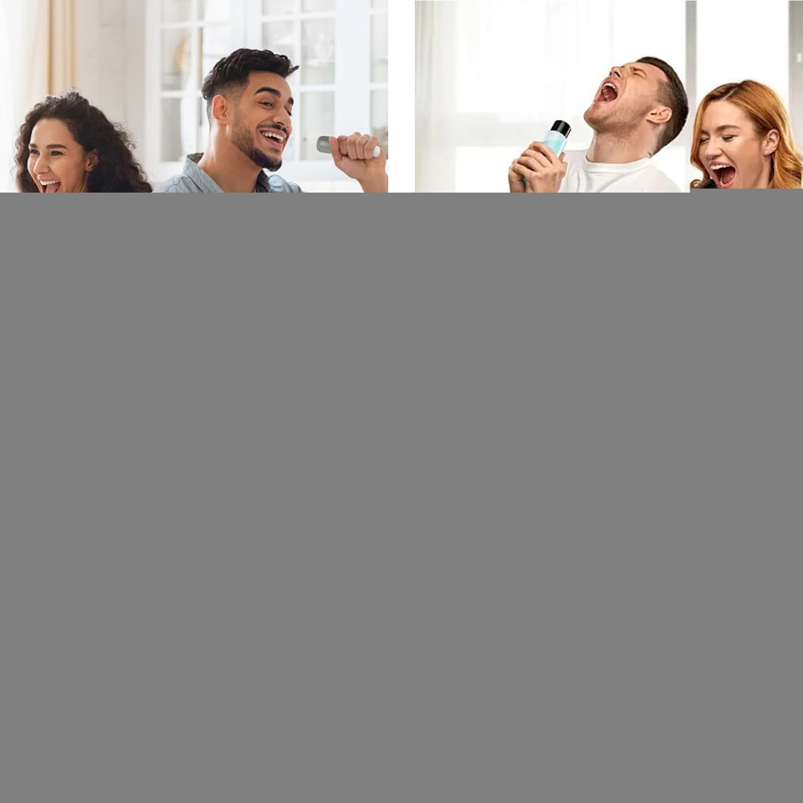 Set microfono per karaoke per bambini, karaoke con due microfoni | microfono portatile per adulti con cavo di ricarica per viaggi