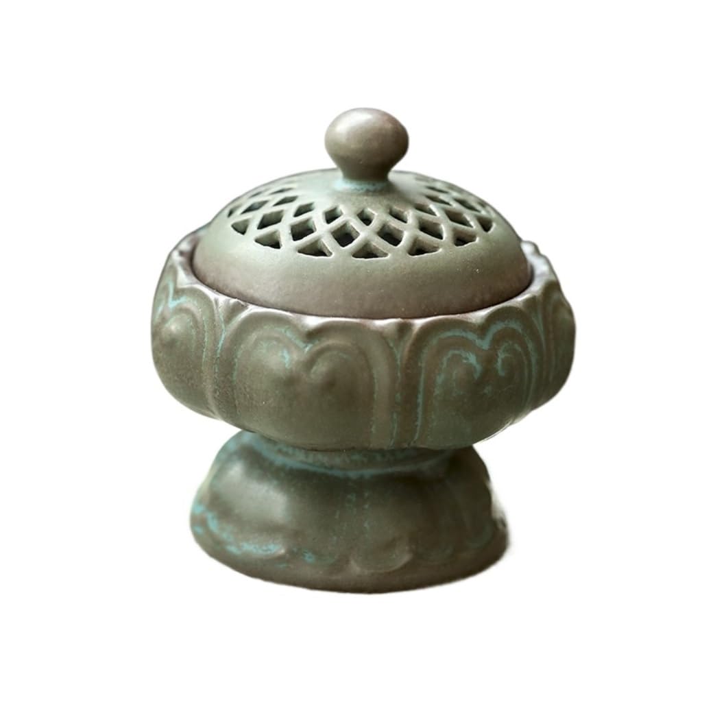 Incense Holder Base Ceramic Hollow Incense Burner Indoor Antique Aromatherapy Home Offering Sandalwood Agarwood