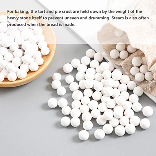 image for Hommtina 2.2Lb Ceramic Pie Weights Baking Beans Pie Crust Reusable 10m