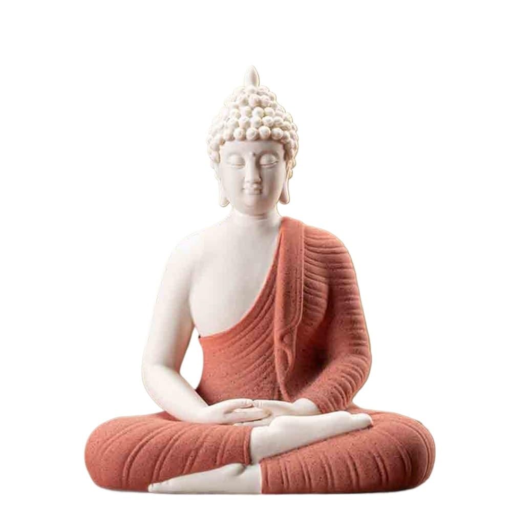 Figuras de Budas Estatua de Buda pequeña de cerámica, Adorno for Escritorio, Sala de Estar, Oficina, decoración Budas Decorativos