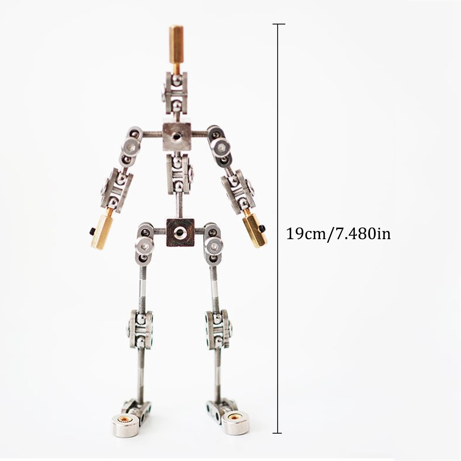 Marionnette D'Animation CinéMatographique en Acier Inoxydable,Kits D'Armature Diy Stop Motion,MatéRiaux de Haute Qualité, Facile à Assembler,Adapté aux Studios D'Animation,Photographie de Produits