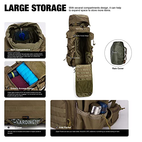 Mardingtop 70L Backpack+Molle Tactical Utility Pouch #TOP4