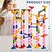 JOYIN Marble Run Premium Set（196 Pcs- Construction Building Blocks Toys, STEM Educational Toy, Building Block Toy(156 Translucent Plastic Pieces+ 40 Glass Marbles)