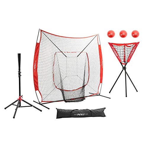 Pinty Baseball and Softball Practice Net 7×7ft Hitting Batting Net with Strike Zone