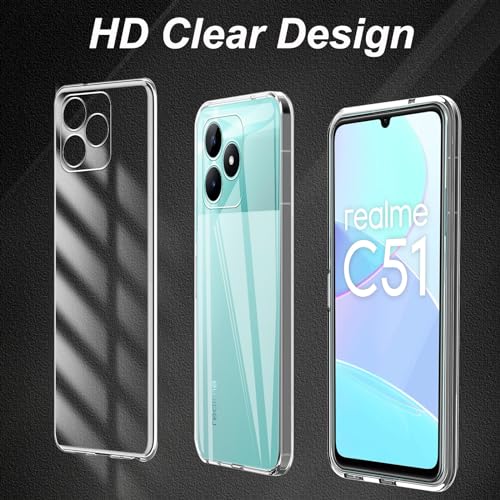 CONAPIKA Cover per Realme C51 con 3 Pezzi Vetro