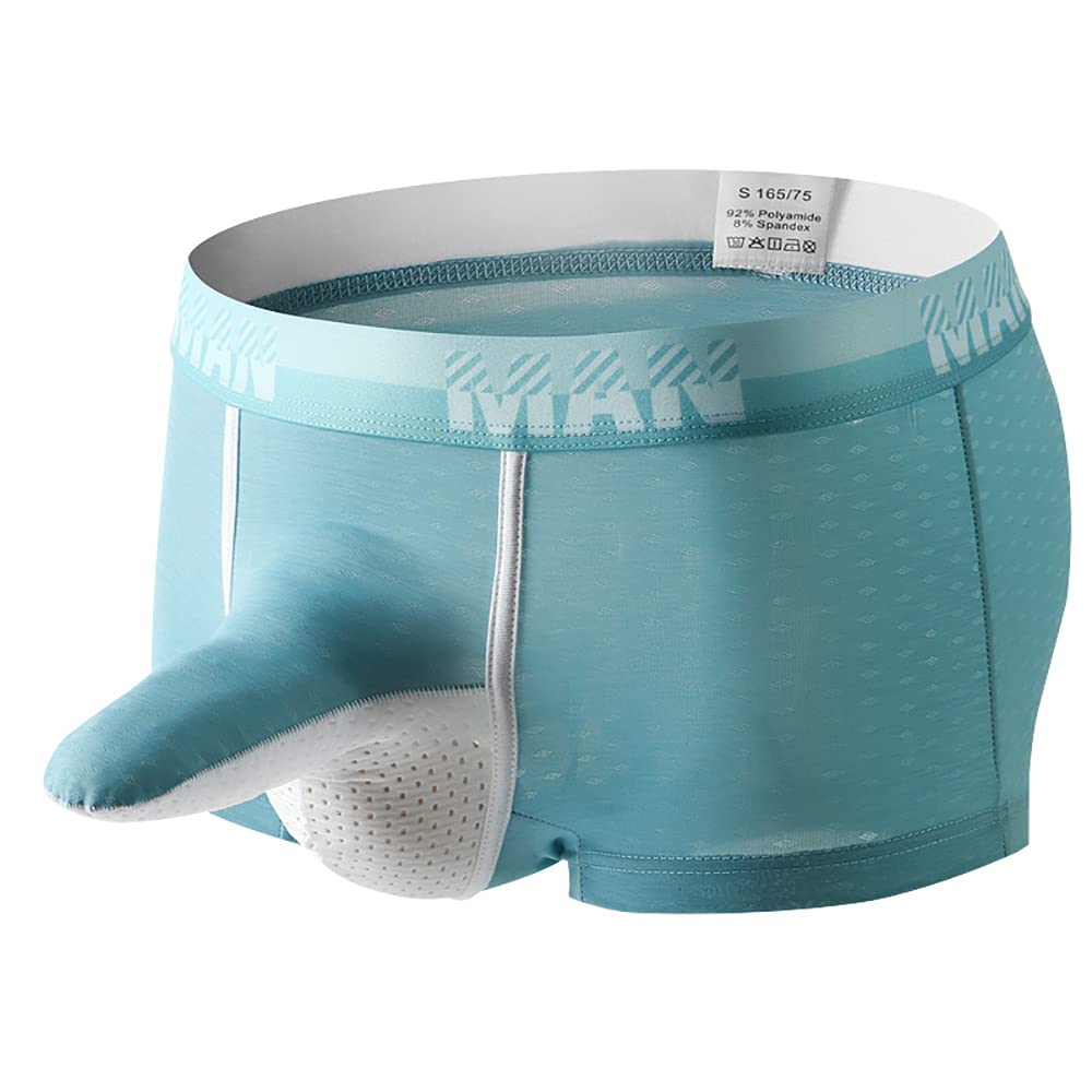 Mens Ice Silk Elephant Nose Boxer Briefs Pouch Underwear