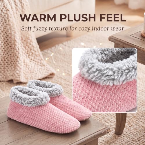 Image of Cozylook Fuzzy Slippers for Women Indoor Soft Sole Slipper Socks | Warm plush feel, non slip grippers, easy step-in, flexible bottom, bedroom and home wear
