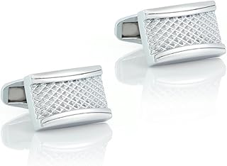 botones de mangas, Botones, botón de manga, gemelos Gemelos de hombre de color oro rosa Personalidad Moda Fiesta Banquete de negocios Gemelos franceses formales Regalos for hombres (Color : Silver)