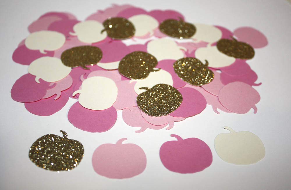 150 CT Pink and Gold Glitter Pumpkin Confetti Party