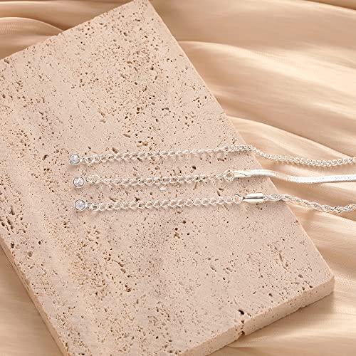 Freekiss FK-NK-06-3SNAKE+ROPE+CUBAN-SL Silver Herringbone Necklace thumb #5
