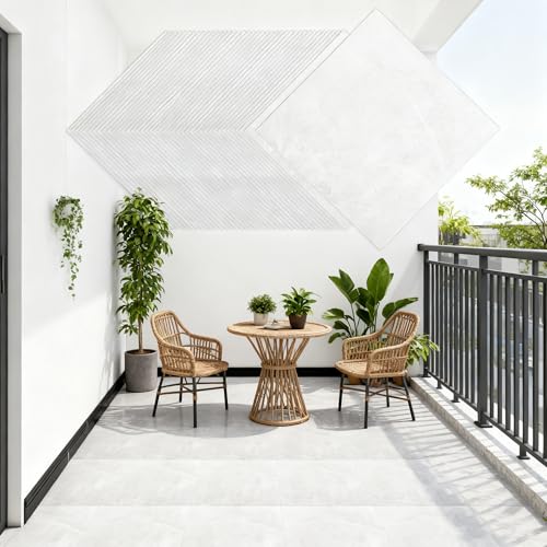 DAJAVE 40 Stück PVC Bodenbelag Betonoptik, 30cm x 30cm Vinylboden Selbstklebend...