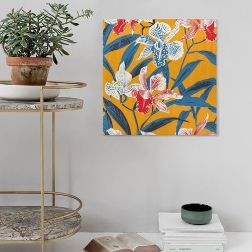 Toile murale abstraite jaune moutarde 60x60 cm pour raviver un mur blanc vide - 5