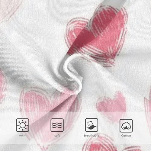 Girls' Breathable Triangle Panties Organic Underpants for Girls Mixed Pink Heart in Sizes 2T,3T, 4T, 5T, 6Y and 8Y3