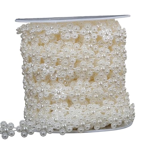 HUANGTNG 13mm Pearls Bead Garlands Artificial Pearls Beads String Chain For Wedding Jewelry Making Decoration