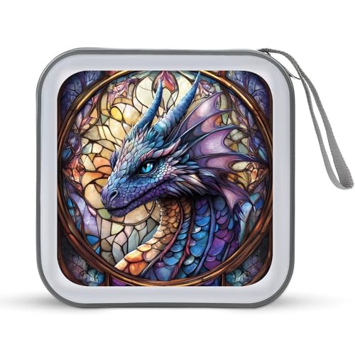 Purple Dragon CD Case Plastic DVD Case Holder Wallet Disc Storage Organizer for Car Travel