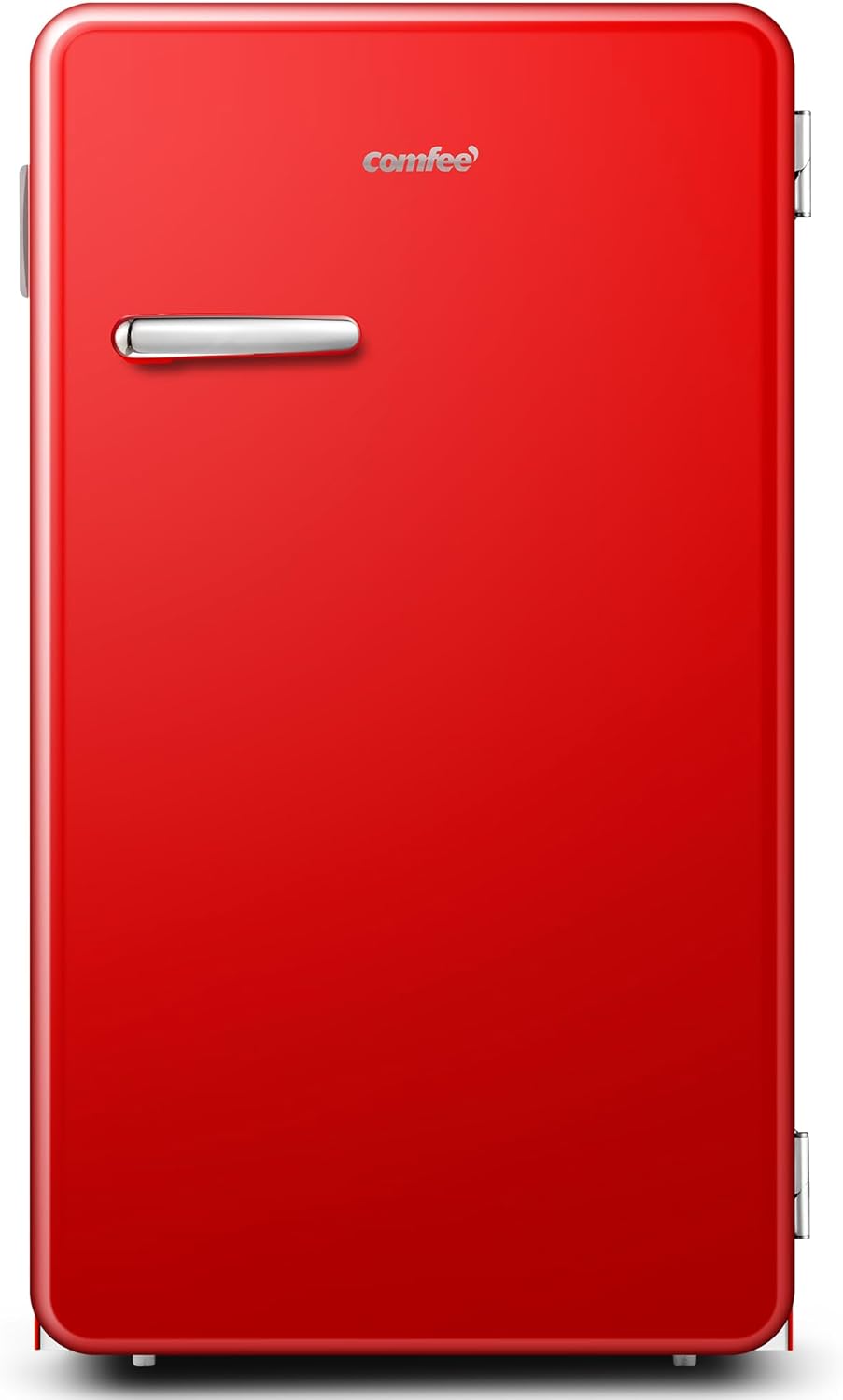 COMFEE' RCD93RE2RT(E) Frigorifero piccolo 93 L, Design retrò, Mini frigo mona porta, Temperatura regolabile, Silenzioso, Adatto a casa, ufficio e hotel, Rosso Rosso E Classe - Immagine 1