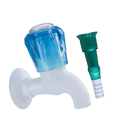 AK Heavy Duty Crystal Plastic Water Tap/Short Body Plastic Bib Cock/Routing Tap/Washing Area/Kitchen Sink Tap/Bathroom Bibcock for Hot & Cold Water with PVC Jointer