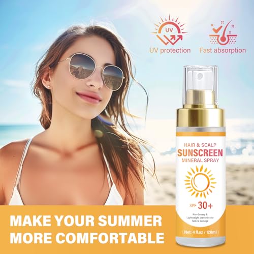Scalp Sunscreen Spray, Hair Sunscreen Spray SPF 30 for Color Fade & Dryness, Prevent Harmful UV Rays, Scalp Not Greasy & More Comfortable, 120ML - Image 3