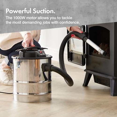 VonHaus 15L Ash Vacuum Cleaner – 1000w Home or Workshop Hoover – Industrial Vacuum Cleaner – Ash Dust Collector w/ 1.25m Hose for Fireplaces, Grills, BBQ’s, Fire Pits, Stoves, Log Burners & Chimineas 2 VonHaus 15L Ash Vacuum Cleaner – 1000w Home or Workshop Hoover – Industrial Vacuum Cleaner – Ash Dust Collector w/ 1.25m Hose for Fireplaces, Grills, BBQ’s, Fire Pits, Stoves, Log Burners & Chimineas - Image 2