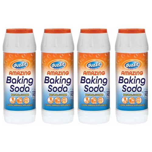 JMS we create smile 4 x Baking Soda Multipurpose Natural Cleaner Powerful Stain Remover Cleans Surfaces and Appliances Sinks Drains (Bicarbonate of soda) – 500g