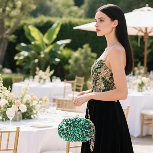 Image of RNIEGA Rhinestone Clutch Purses for Women Evening Wedding Formal Party Purses Crystal Diamond Glitter Sparkly Handbag