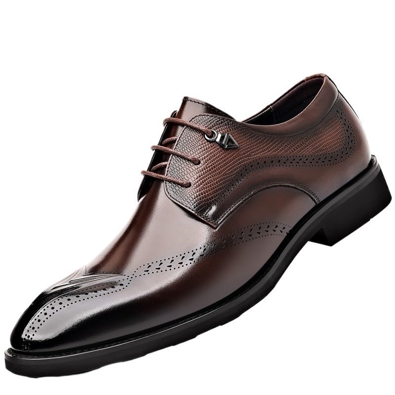 Elegant Prom Dress Shoes for Men Classic Oxford Leather Lace-up Formal Shoes for Wedding Business Evening Wear4