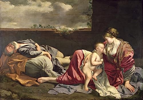 Tableau mural d'art Orazio Gentileschi YUYAOvintage toile de maître 60x90cm
