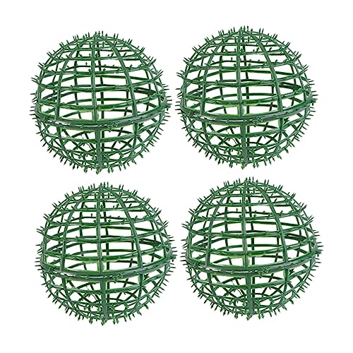 MUCKLILY 4pcs Round Topiary Ball Frame for Flower Arrangement and Breathable Faux Topiary Holder for Wedding Garden Home Decor Easy Installation and Sturdy Design