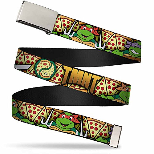 Buckle-Down Web Belt - Classic TMNT Turtle Poses/Pizza Slices