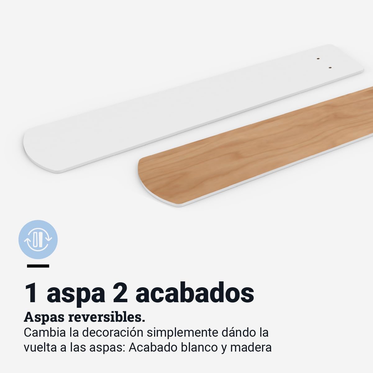 UNIVERSALBLUE Ventilador de techo con luz LED y WiFi | Color crema | Silencioso con Motor DC | Control por App, Alexa, Google Assistant y mando a distancia | 6 Velocidades | Aspas Reversibles
