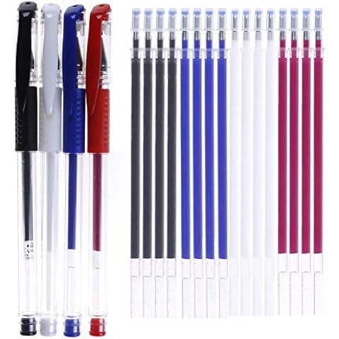 4 Pieces Heat Erase Pens with 40 Heat Erasable Fabric Refills Marking for Sewing, Quilting and Dressmaking(4 Colors) Cover