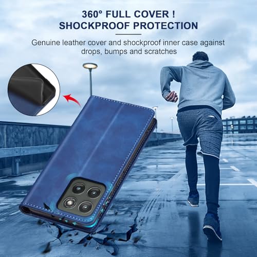 Image of Jasonyu Flip Wallet Case for Motorola Edge (2025) /60 /60 Pro /Fusion,Blue