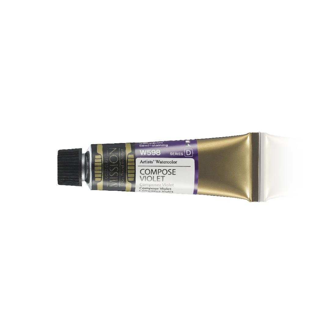 Mission Gold Class Professional Grade Extra-Fine Watercolour - Compose Violet (598) - 15 ml