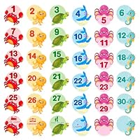 DisJourney Line up Spots for Classroom Floor - 36Pcs Oceans Floor Numbers for Classroom Lining up - Waterproof Number Stickers for Preschool Kindergarten Elementary Teachers Back to School