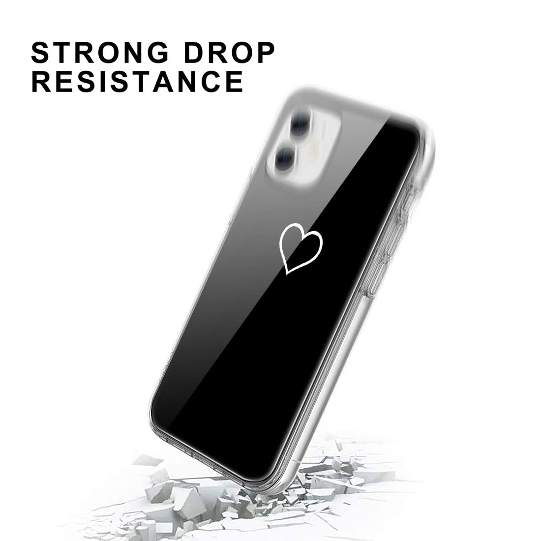 Custodia Yoedge Per Xiaomi Redmi Note 12 5G | 2 Cover Trasparenti Con Disegni Cuore | Silicone TPU Morbido | Antigraffio Per Ragazza - 5