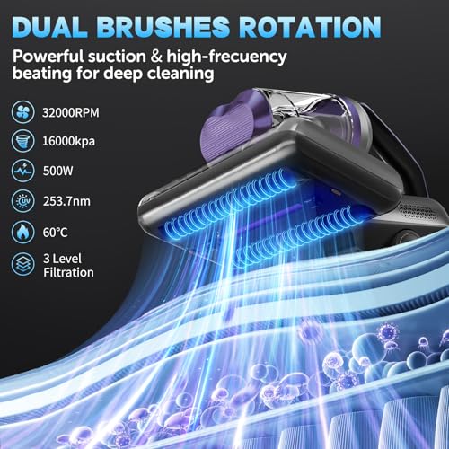 Colesy-Mattress-Vacuum-16Kpa-Suction-Mattress-Vacuum-Cleaner-with-UV-Ultrasonic-High-Heating-Handheld-Bed-Vacuum-500W-Powerful-Bed-Vacuum-Cleaner-with-Double-Cup-for-Dust-Pet-Hair Colesy Mattress Vacuum 16Kpa Suction Mattress Vacuum Cleaner with UV Ultrasonic High Heating Handheld Bed Vacuum 500W Powerful Bed Vacuum Cleaner with Double Cup for Dust Pet Hair
