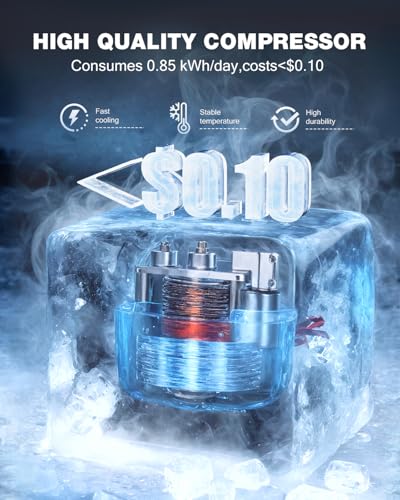 image for Tehanld Double Door Refrigerator with Freezer, 4.5 Cu.Ft, Small Fridge