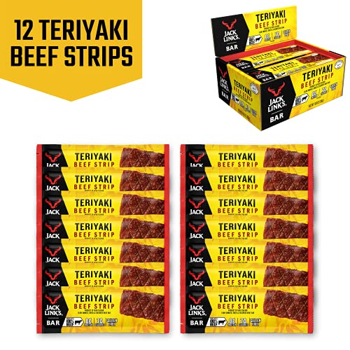 Jack Link's Beef Jerky Bars, Teriyaki - 8G Of Protein And 80 Calories Per Protein Bar, Made With Premium Beef, No Added Msg - Keto Friendly And Gluten Free Snacks (Pack Of 12) #TOP5
